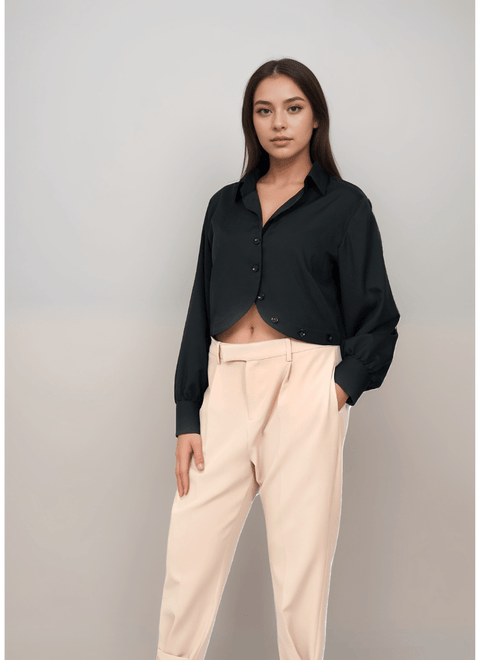 Black Crop Shirt