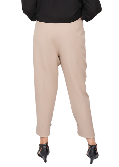 Beige Formal Flap Pants