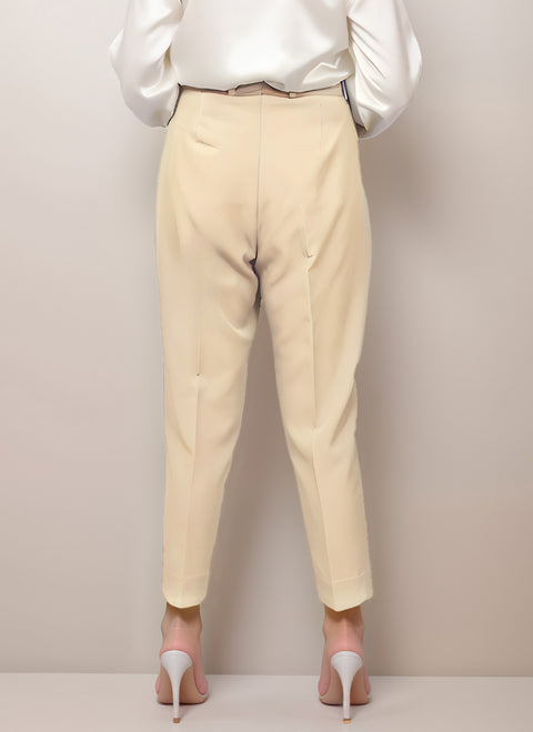 Classic Tapered Beige Trousers