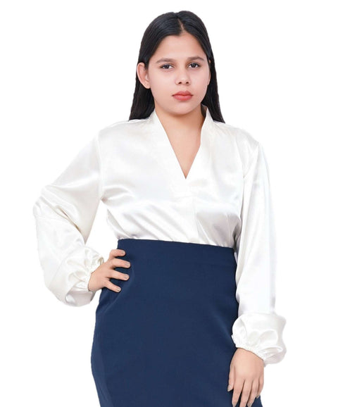 Ivory Satin Blouse